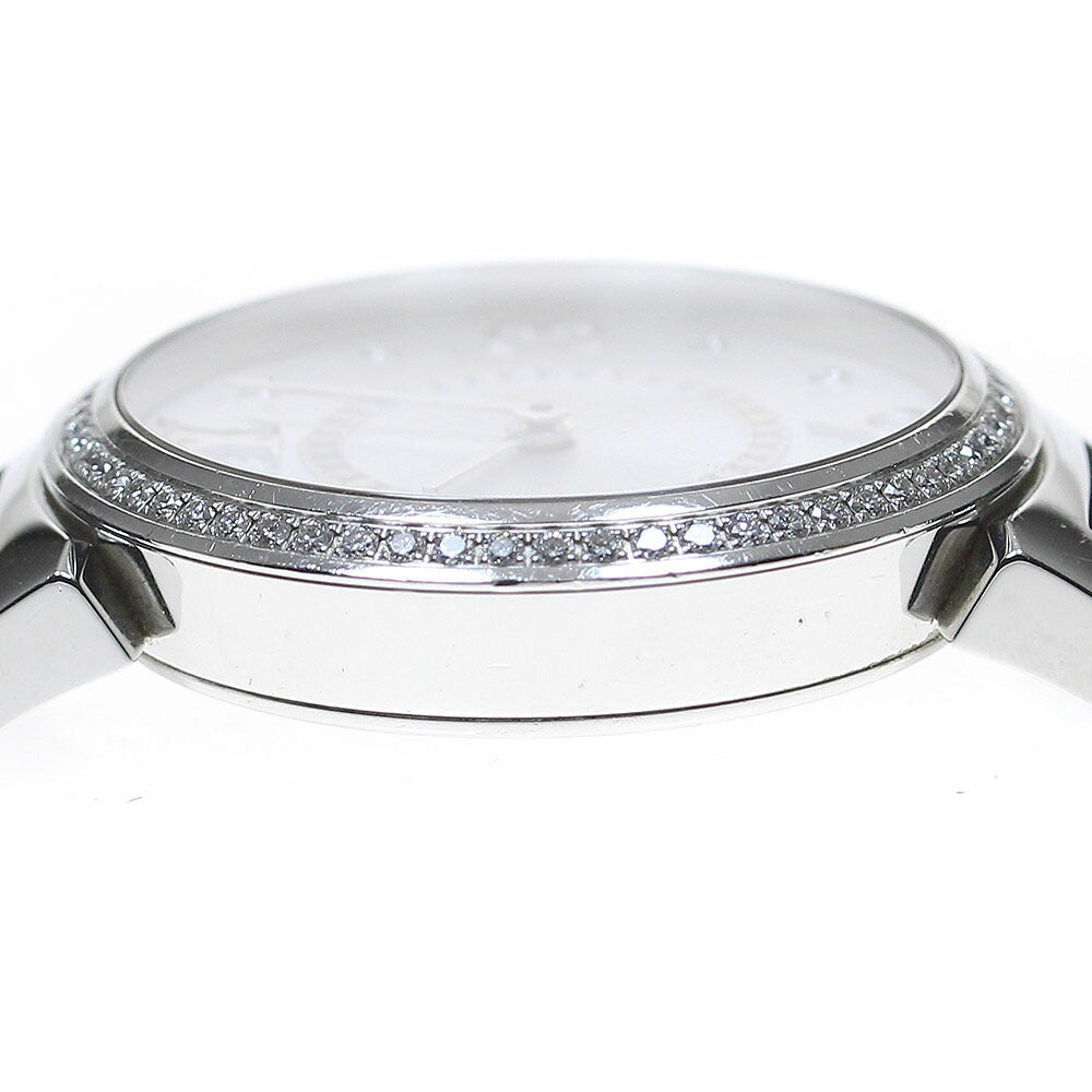 LOUIS VUITTON Q12MF Tambour Monogram Diamond Bezel with 8 Diamonds Quartz Movement Women's Box Included