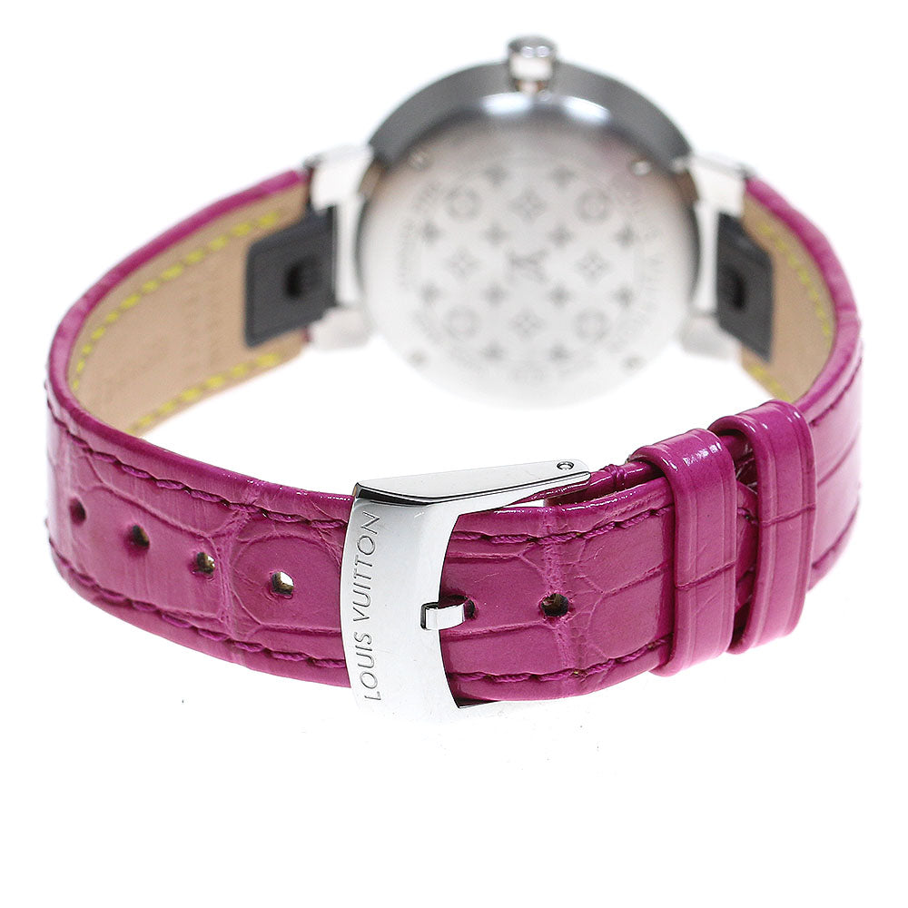 LOUIS VUITTON QA146 Tambour Slim MM 8P Diamond Quartz Women's Watch Good Condition Box and Warranty Card Included