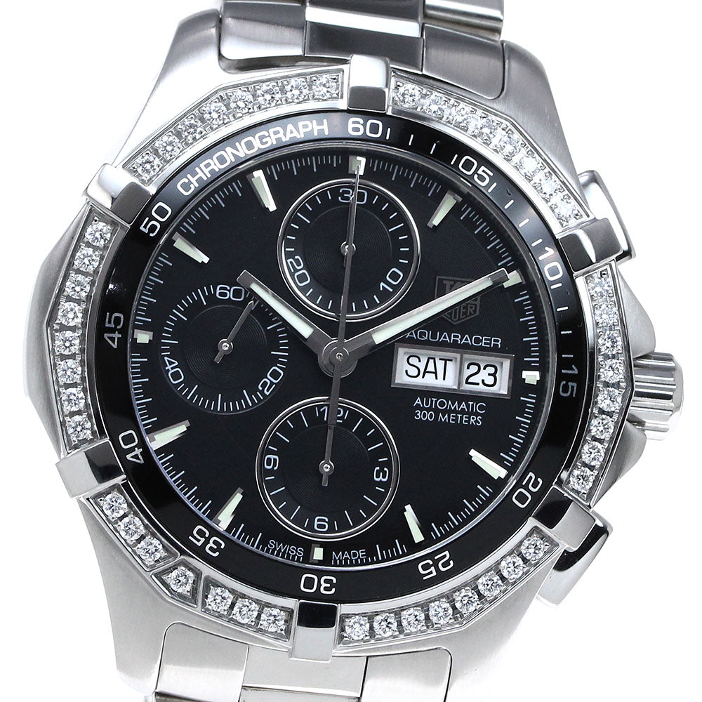 TAG HEUER CAF2014 Aquaracer Diamond Bezel Chronograph Automatic Men's Watch in Excellent Condition with Warranty