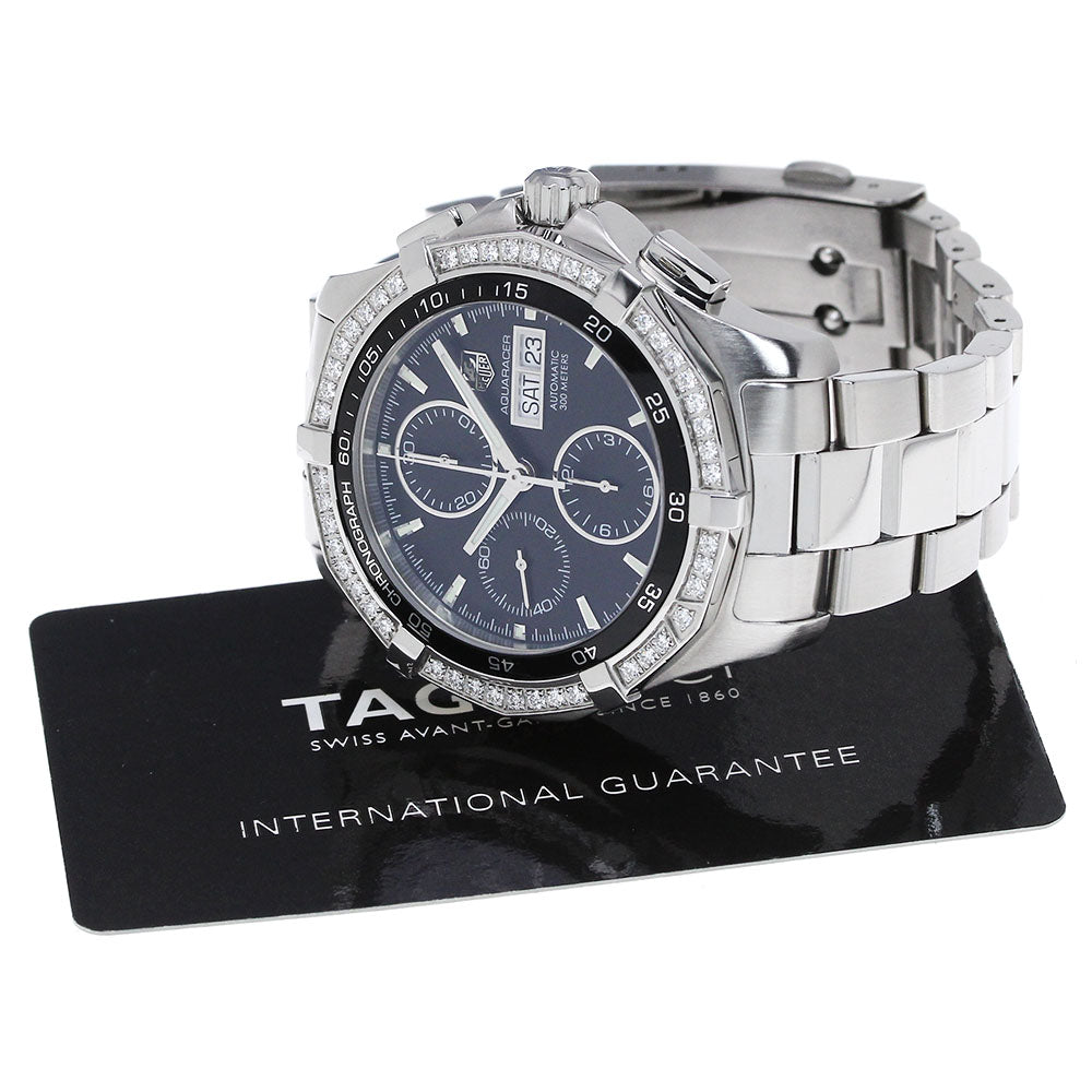 TAG HEUER CAF2014 Aquaracer Diamond Bezel Chronograph Automatic Men's Watch in Excellent Condition with Warranty