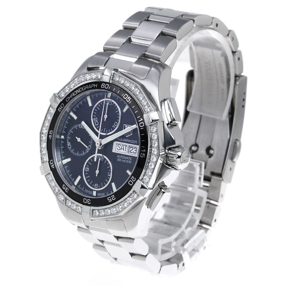 TAG HEUER CAF2014 Aquaracer Diamond Bezel Chronograph Automatic Men's Watch in Excellent Condition with Warranty