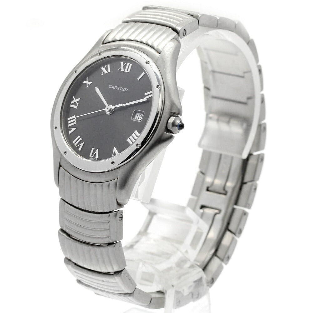 CARTIER Panthere Cougar LM Date Quartz Boys Watch in Good Condition