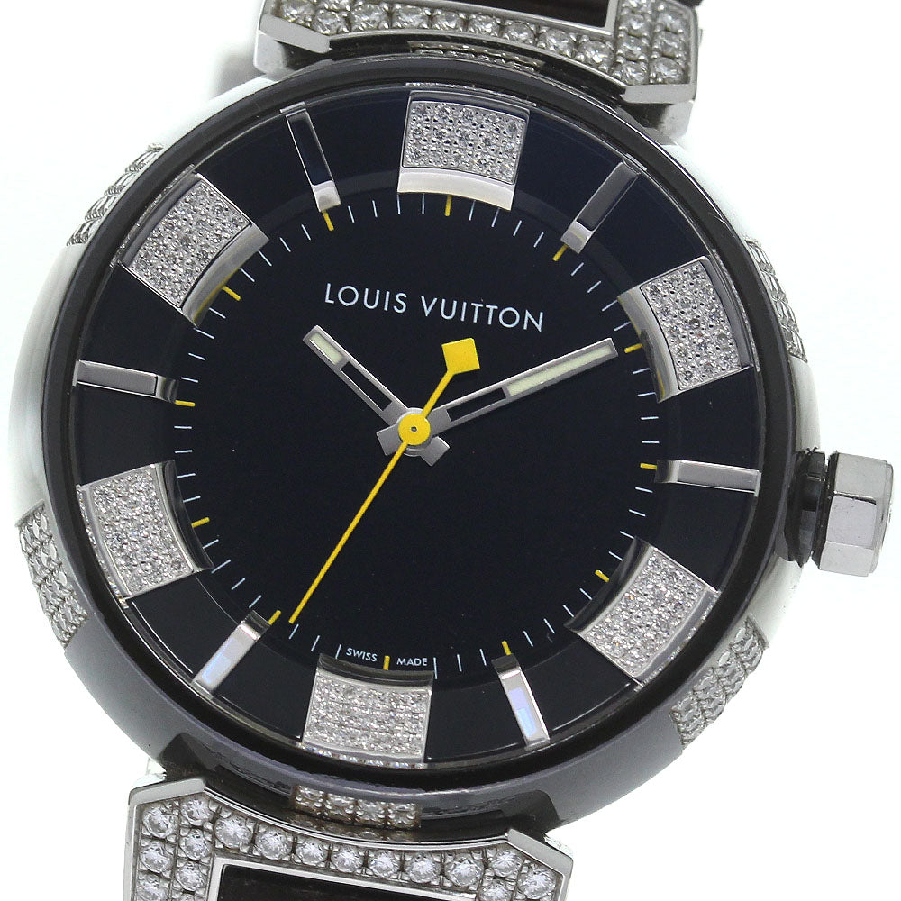 LOUIS VUITTON Q131Q Tambour in Black Diamond Quartz Boys