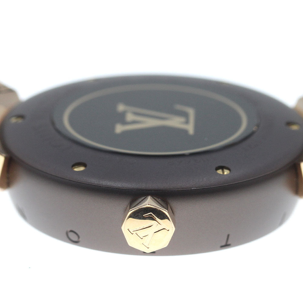 LOUIS VUITTON QA138 Tambour MM Monogram K18PG QZ Boys Good Condition with Inner Box