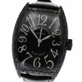 FRANCK MULLER 9880SCBLKCRO Tonneau Curvex Black Crocodile Automatic Men's Watch Excellent Condition