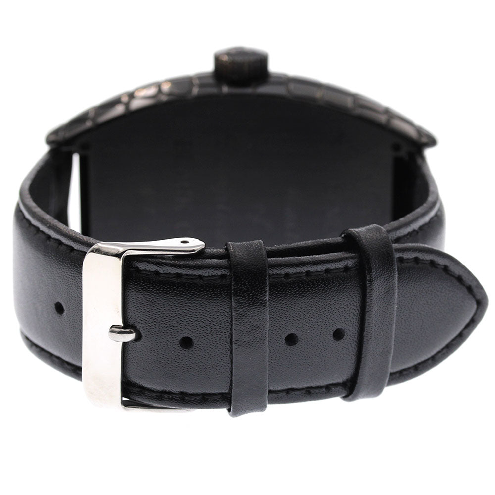 FRANCK MULLER 9880SCBLKCRO Tonneau Curvex Black Crocodile Automatic Men's Watch Excellent Condition