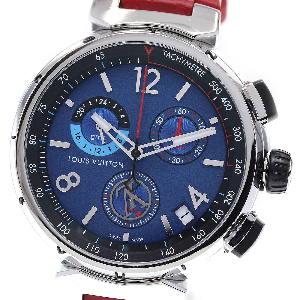 LOUIS VUITTON QA153 Tambour Outdoor Chronograph GMT Quartz Men's Watch Good Condition