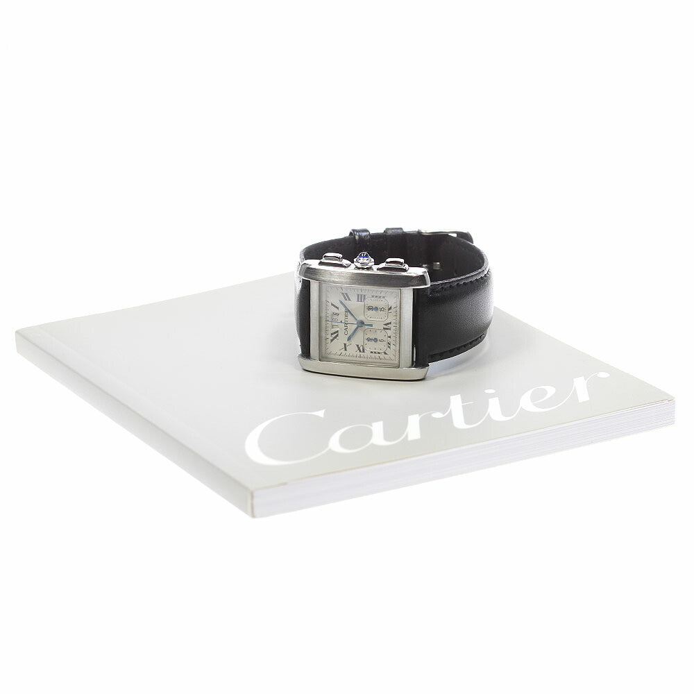 CARTIER Tank Francaise XXL Chrono Reflex Date Quartz Men's Watch W5101455 with Warranty