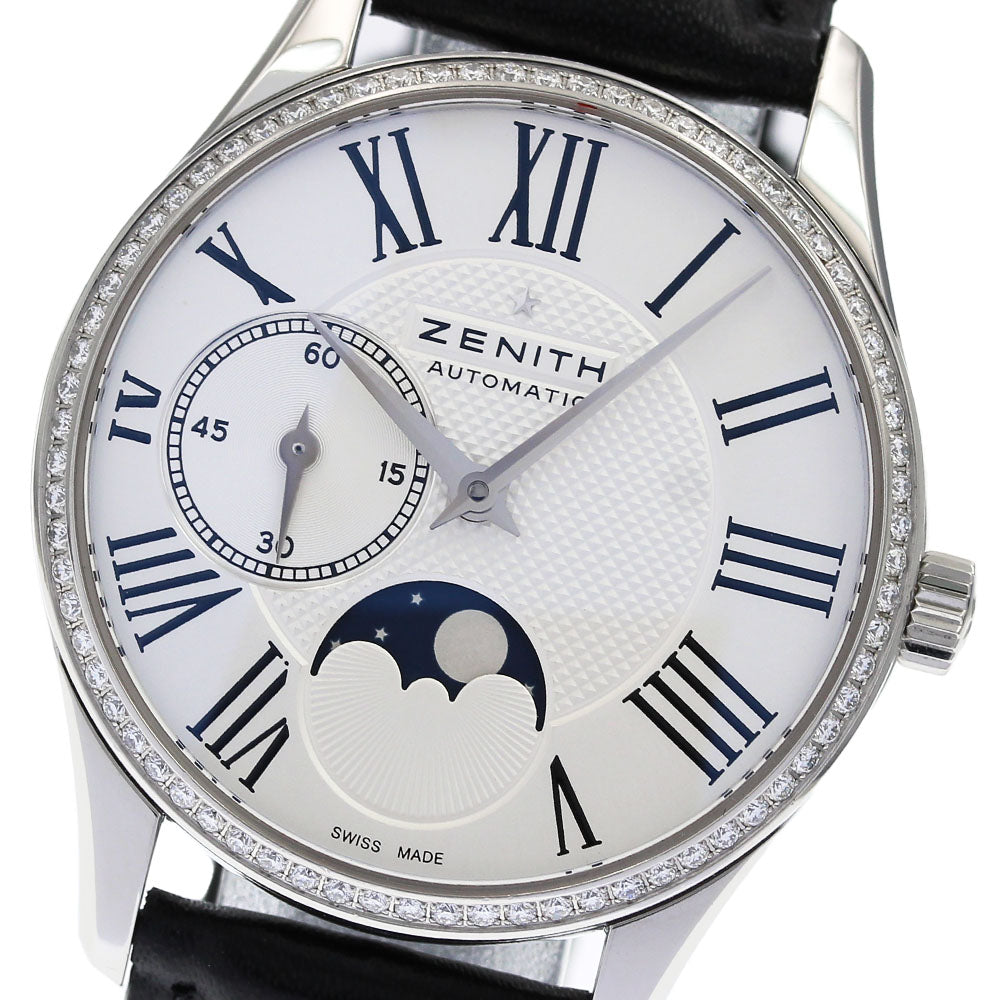 ZENITH 16.2310.692 Class Elite Ultra-Thin Moon Phase Diamond Bezel Automatic Women's Watch in Good Condition