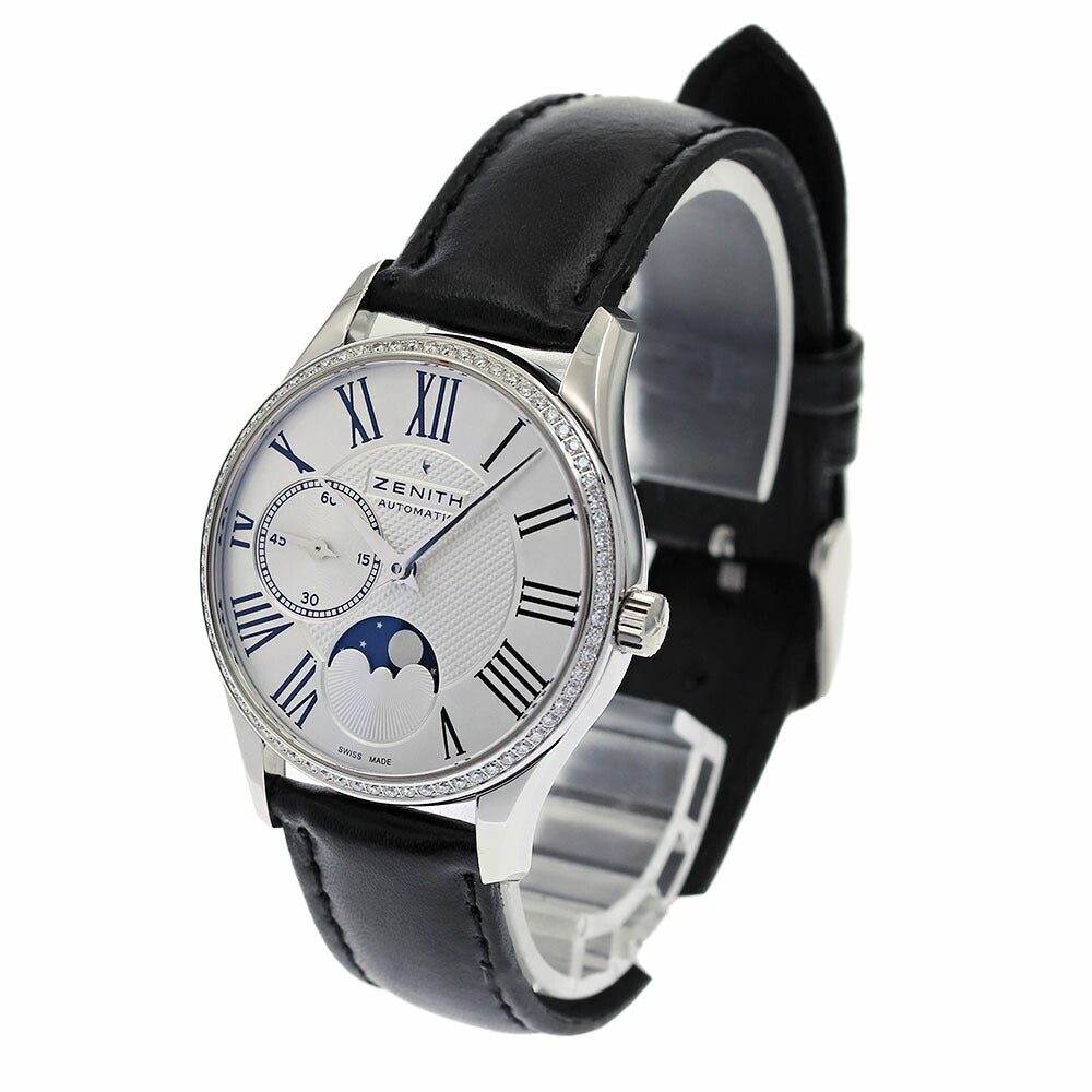 ZENITH 16.2310.692 Class Elite Ultra-Thin Moon Phase Diamond Bezel Automatic Women's Watch in Good Condition