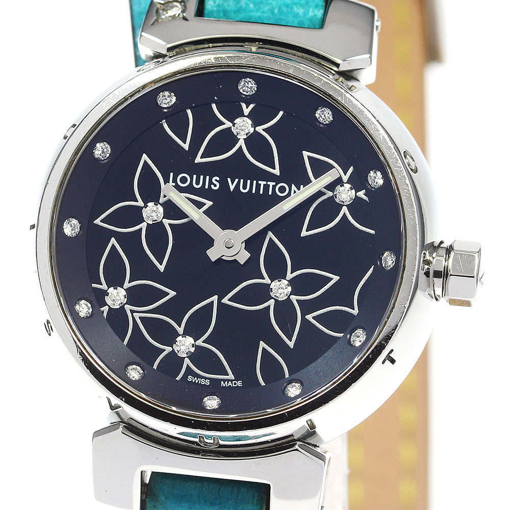 LOUIS VUITTON Q121G Tambour Lovely 18P Diamond Quartz Women's