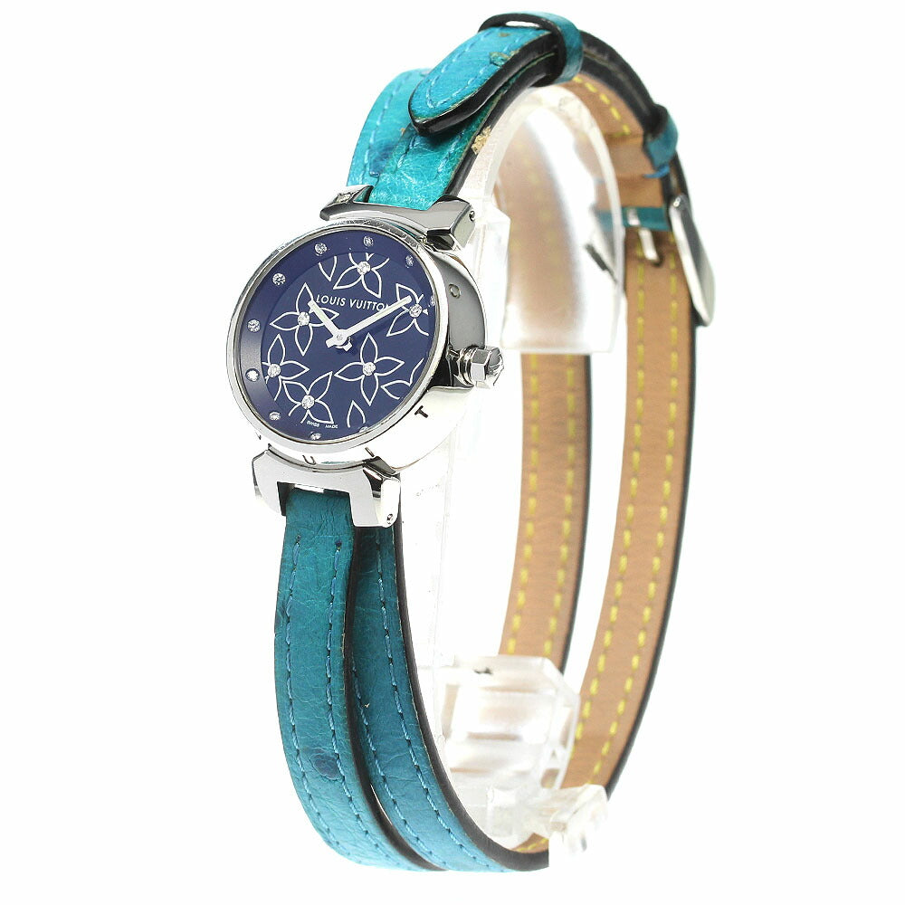 LOUIS VUITTON Q121G Tambour Lovely 18P Diamond Quartz Women's