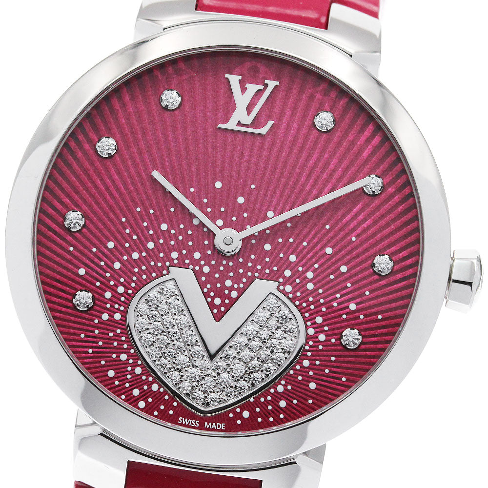 LOUIS VUITTON Q1G09 Tambour Cool V MM 8P Diamond Quartz Women's