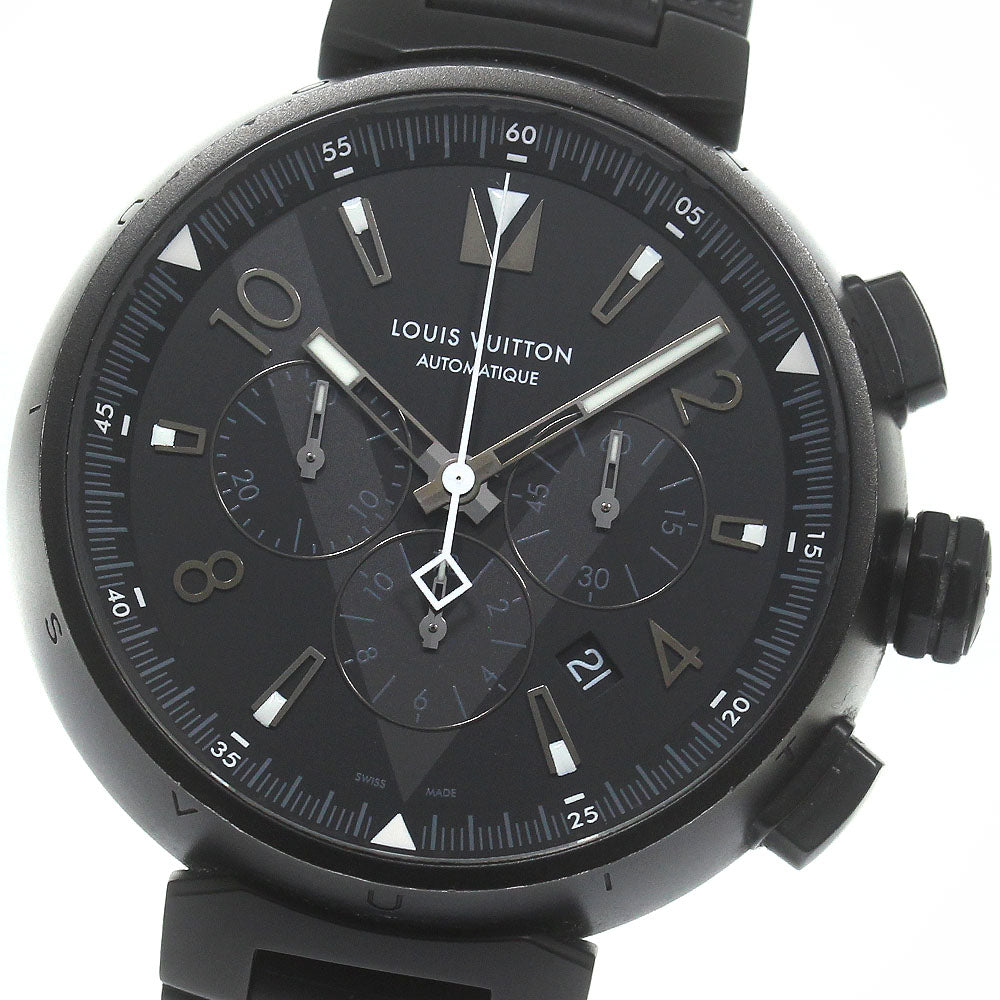 LOUIS VUITTON Q1A62 Tambour Chronograph Automatic Men's Watch with Box and Warranty