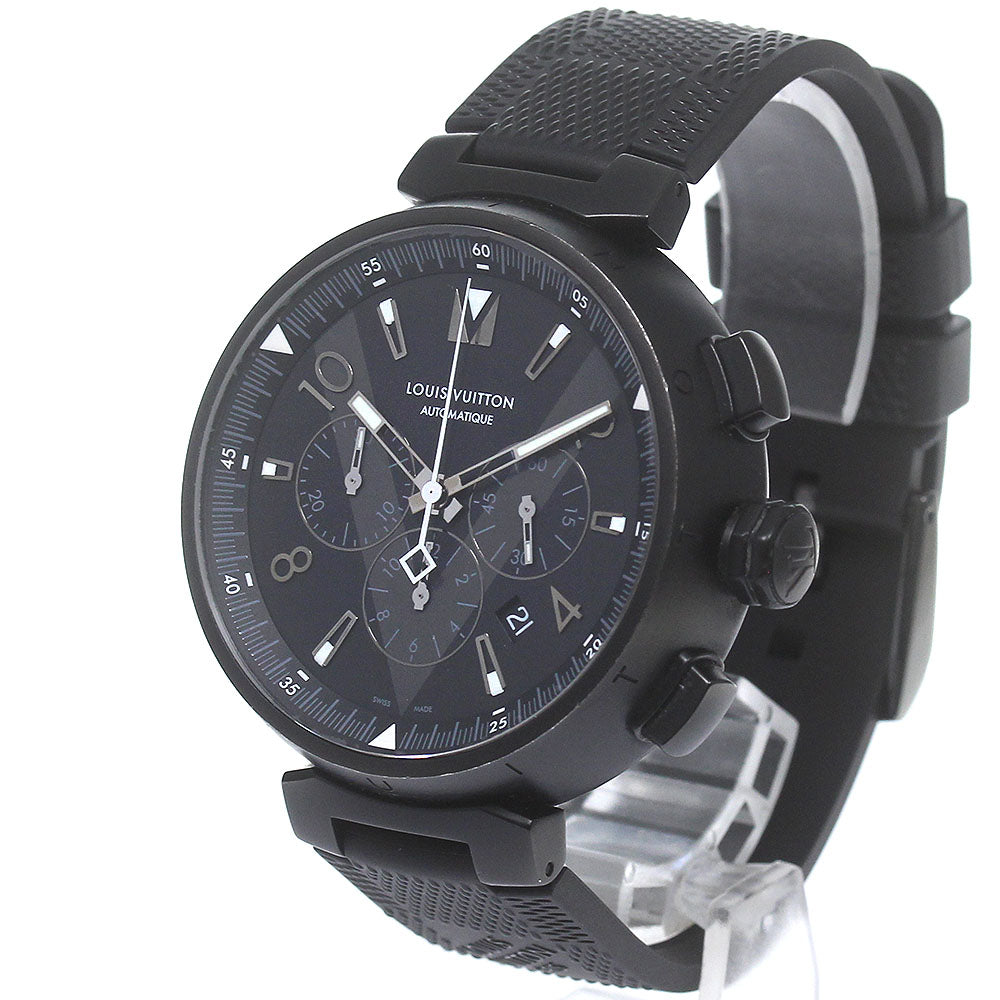 LOUIS VUITTON Q1A62 Tambour Chronograph Automatic Men's Watch with Box and Warranty