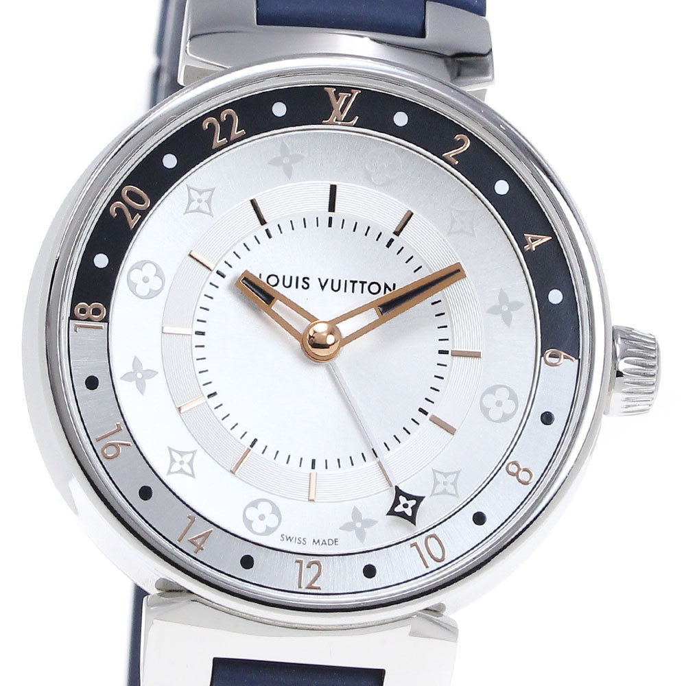 LOUIS VUITTON QA104 Tambour Moon Dual Time Quartz Women's Watch Good Condition