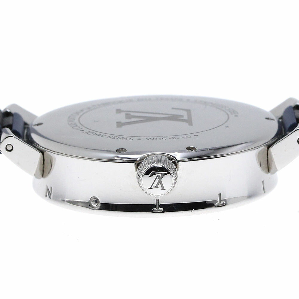 LOUIS VUITTON QA104 Tambour Moon Dual Time Quartz Women's Watch Good Condition