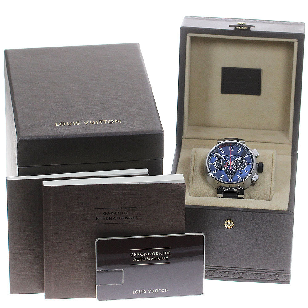 LOUIS VUITTON Q102V Tambour Chronograph Automatic Men's Watch with Box and Warranty