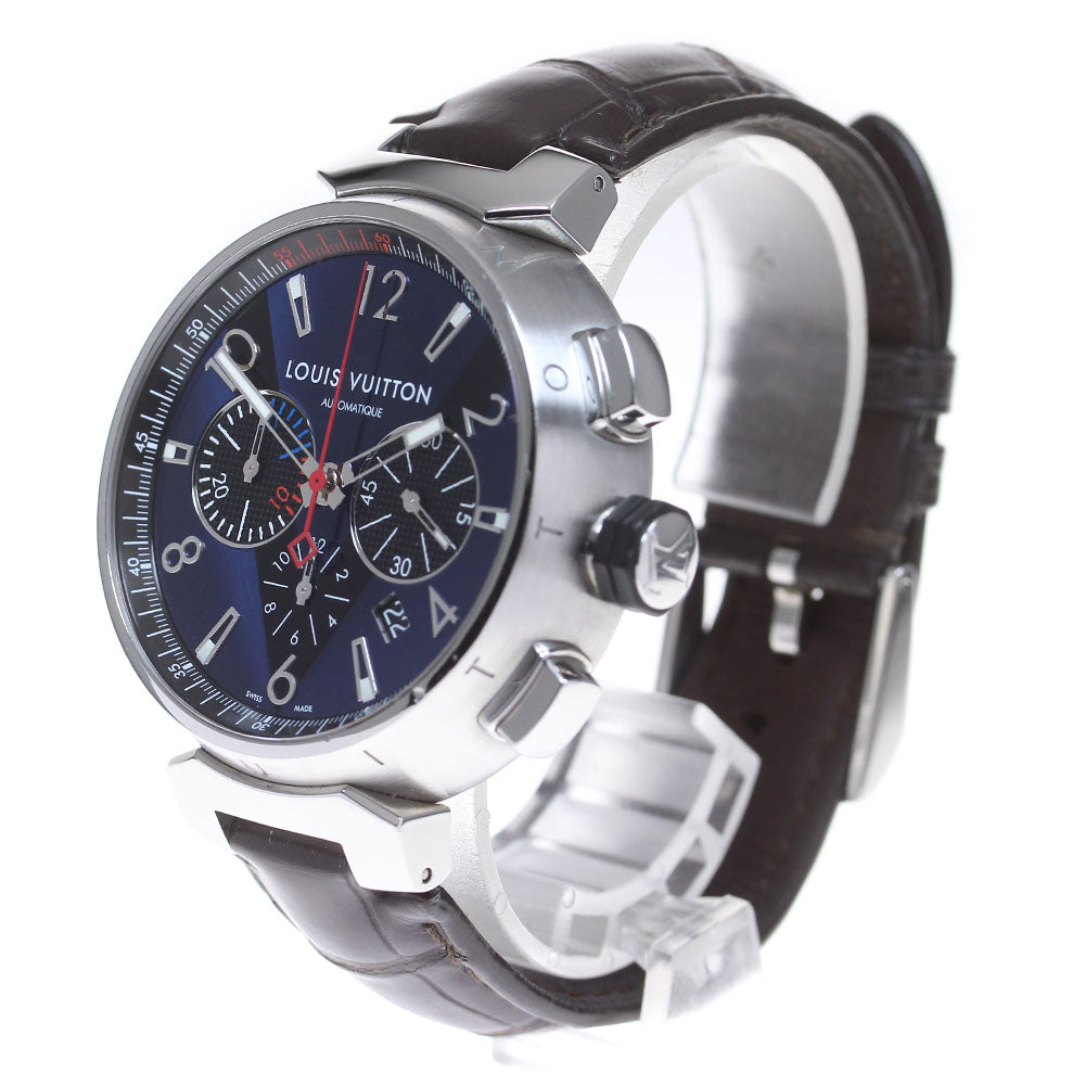 LOUIS VUITTON Q102V Tambour Chronograph Automatic Men's Watch with Box and Warranty