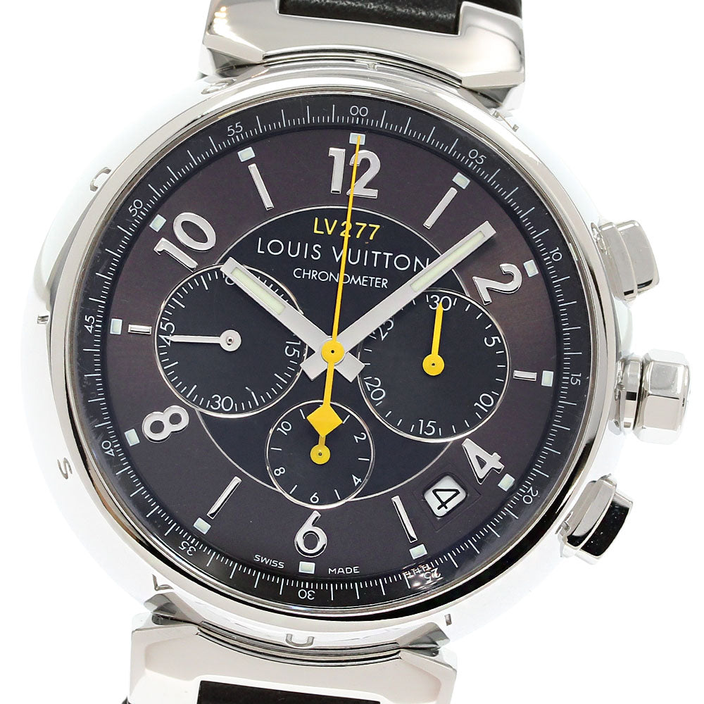 LOUIS VUITTON Q1141 Tambour Chronograph El Primero Automatic Men's Watch in Excellent Condition
