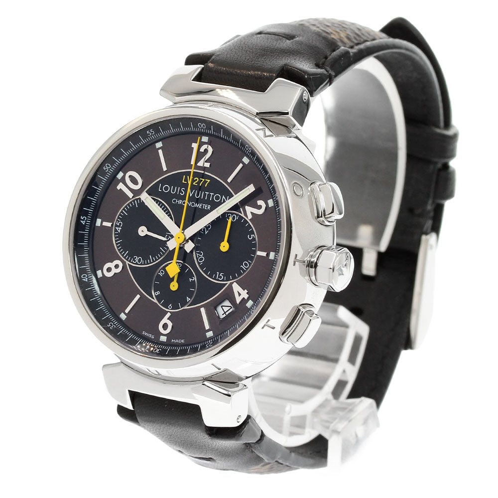 LOUIS VUITTON Q1141 Tambour Chronograph El Primero Automatic Men's Watch in Excellent Condition