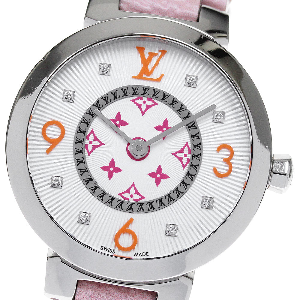 LOUIS VUITTON QA146 Tambour Slim 8P Diamond Quartz Women's