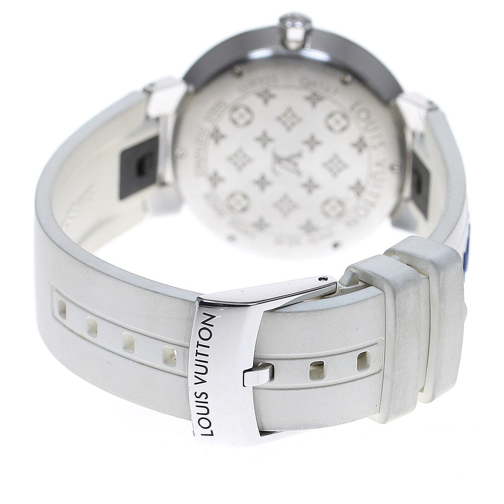 LOUIS VUITTON QA147 Tambour Monogram Fuchsia & Orange Quartz Women's