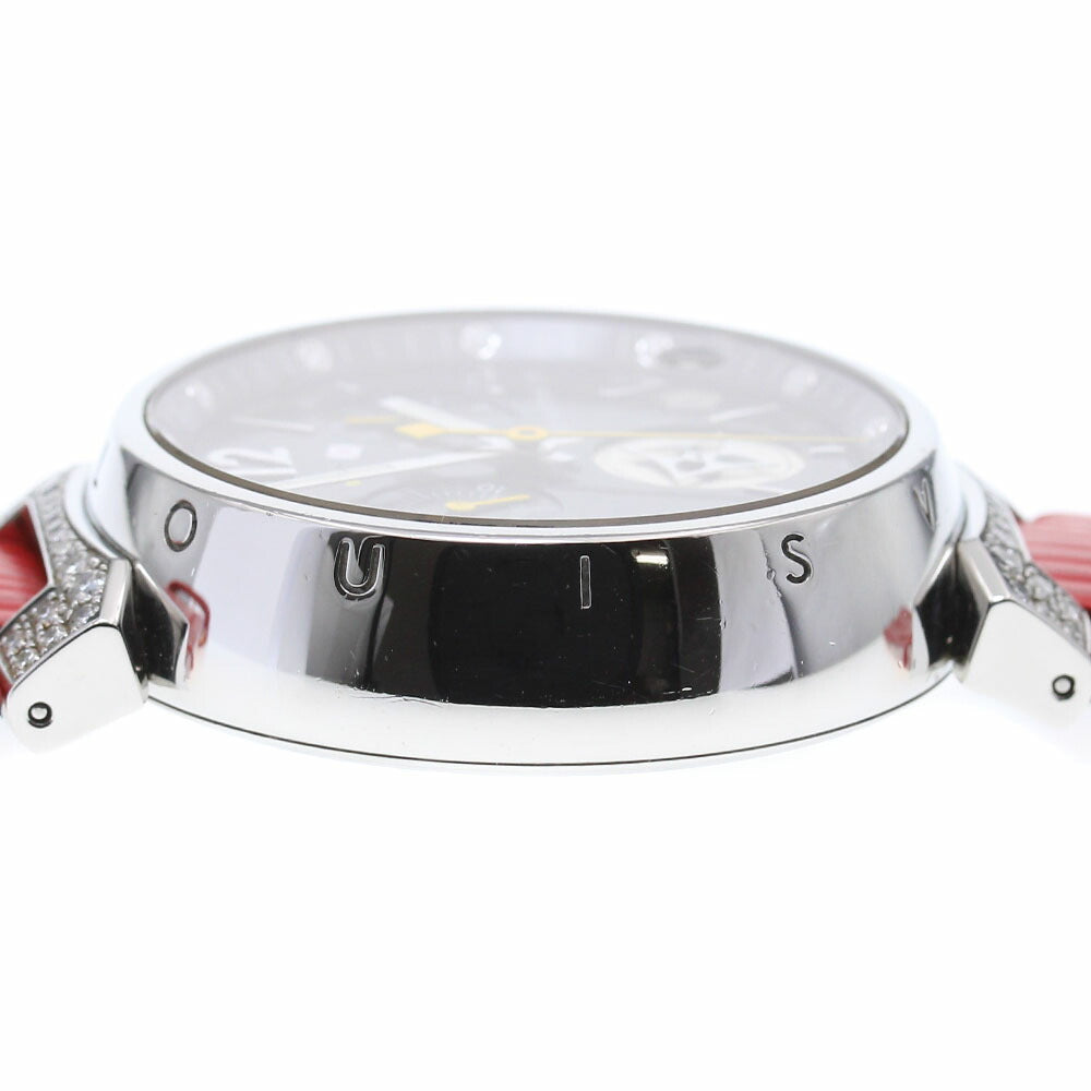 LOUIS VUITTON Q11BK Tambour Lovely Cup 12P Diamond Lug Chronograph Quartz Men's