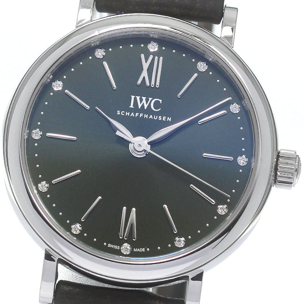 IWC SCHAFFHAUSEN IW357412 Portofino Automatic 34 12P Diamond Automatic Women's Watch with Warranty
