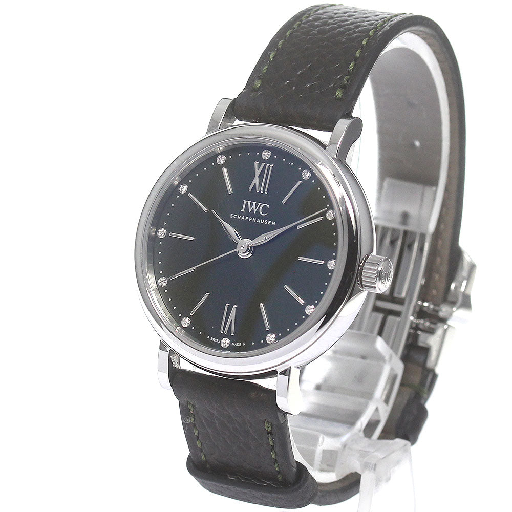 IWC SCHAFFHAUSEN IW357412 Portofino Automatic 34 12P Diamond Automatic Women's Watch with Warranty