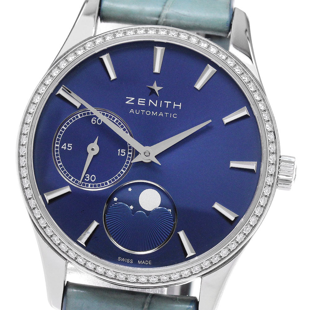 ZENITH 16.2310.692 Class Elite Ultra Thin Moon Phase Diamond Bezel Automatic Women's