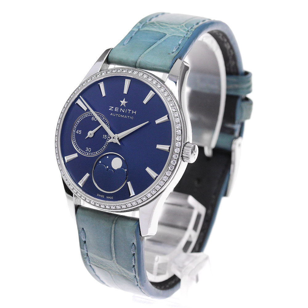 ZENITH 16.2310.692 Class Elite Ultra Thin Moon Phase Diamond Bezel Automatic Women's
