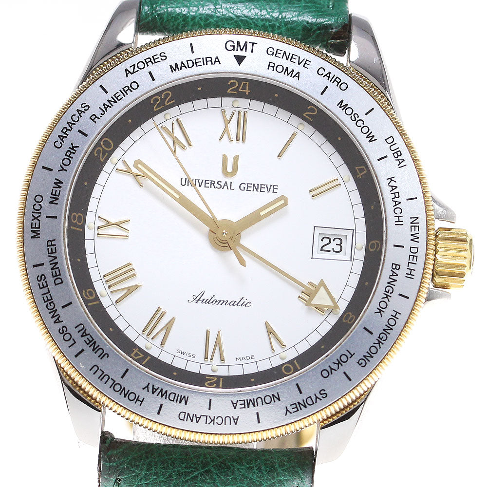 Universal Geneve 273.435 Worldtimer GMT Automatic Men's Watch Good Condition