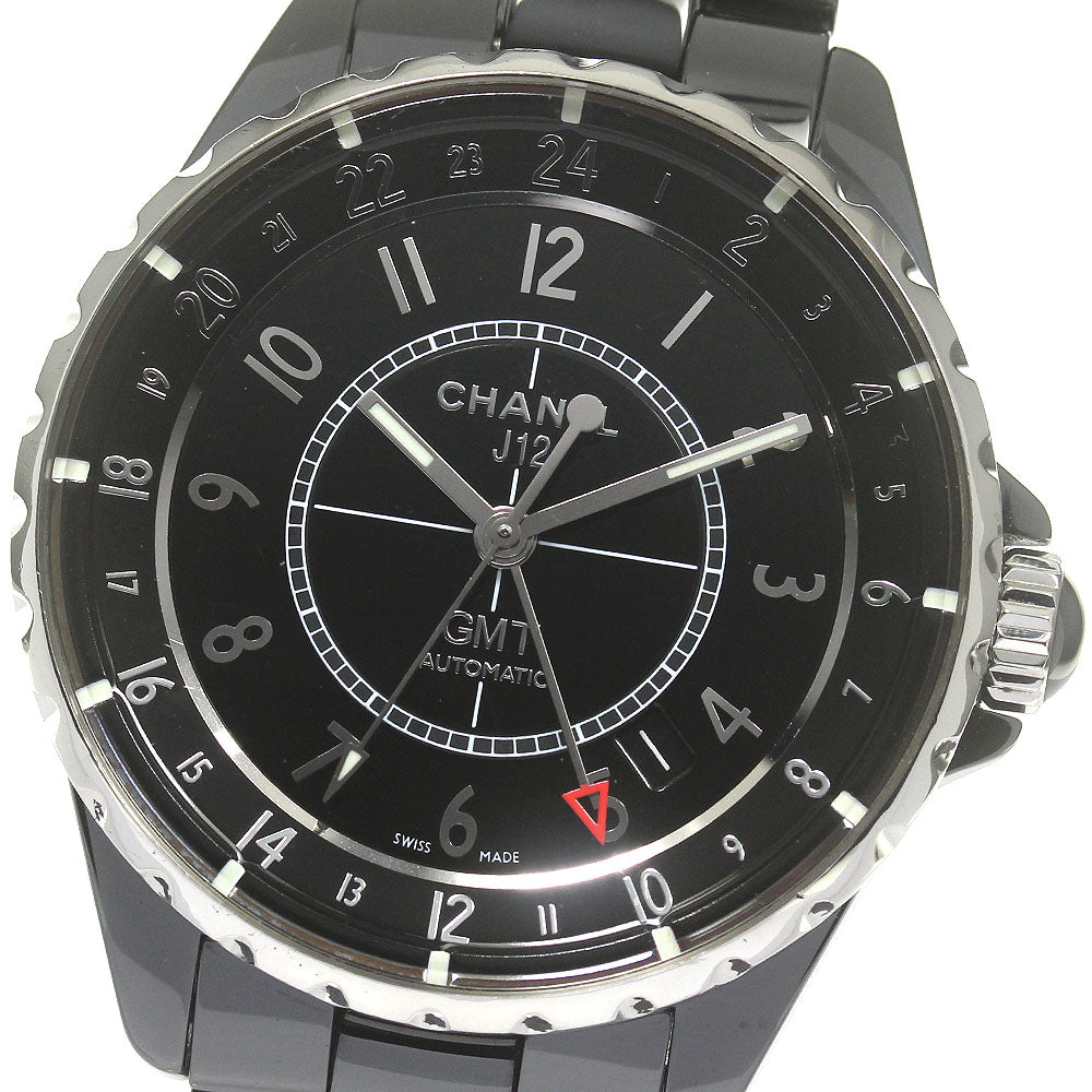 CHANEL H3102 J12 GMT Black Ceramic Automatic Men's Watch Good Condition