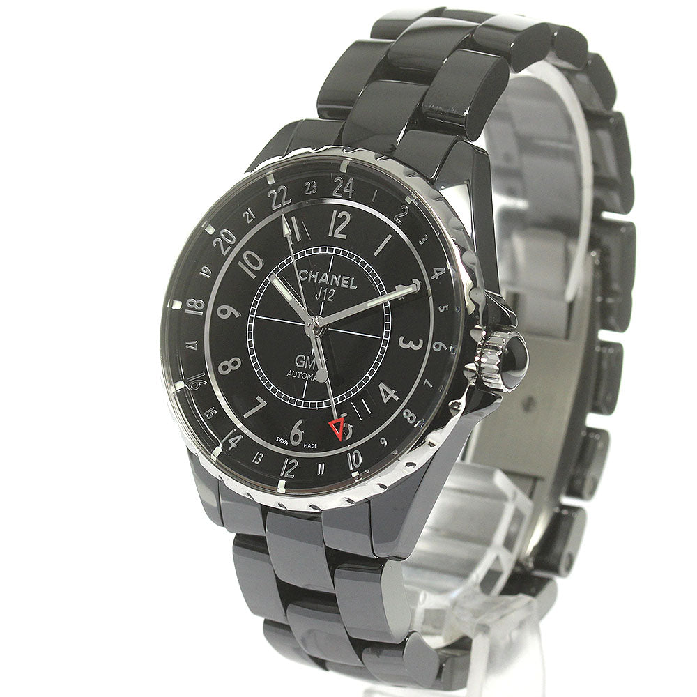 CHANEL H3102 J12 GMT Black Ceramic Automatic Men's Watch Good Condition