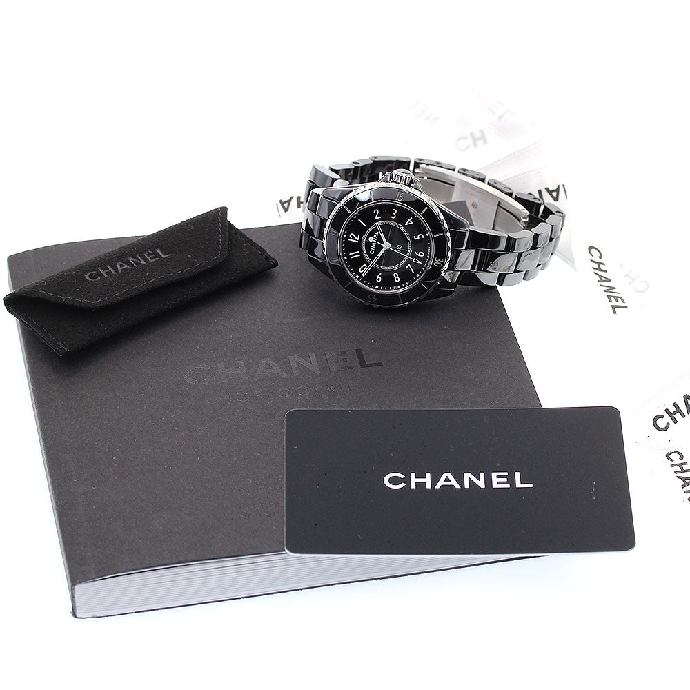 CHANEL H5695 J12 Black Ceramic Date Quartz Women's Watch Good Condition Warranty Included