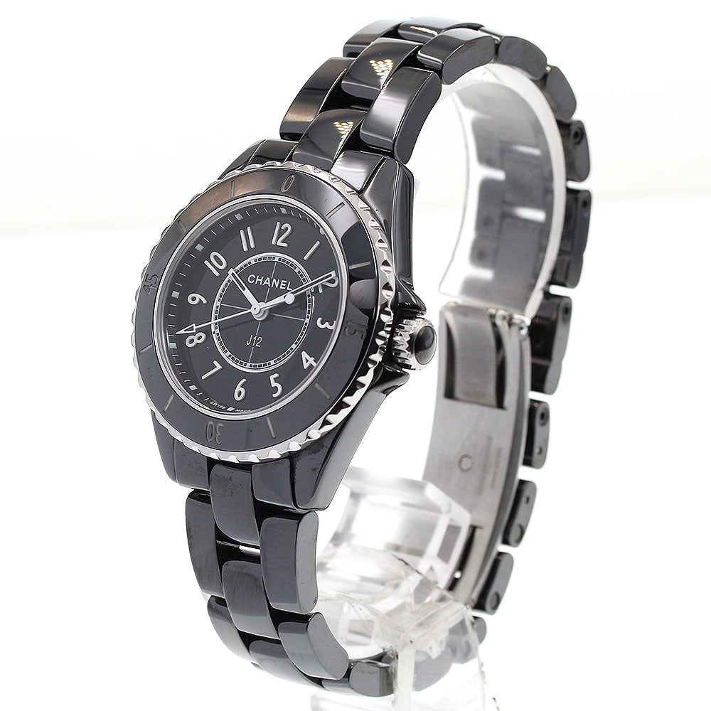 CHANEL H5695 J12 Black Ceramic Date Quartz Women's Watch Good Condition Warranty Included