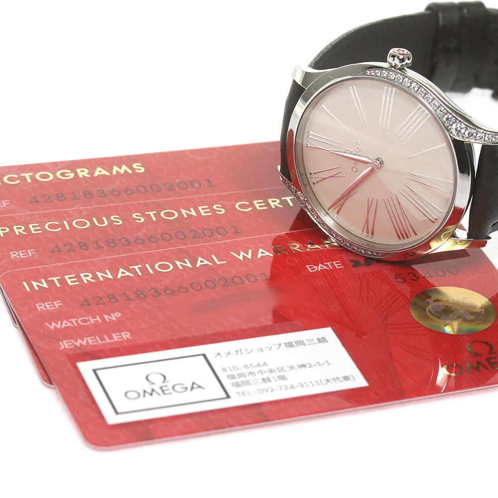 OMEGA 428.18.36.60.02.001 De Ville Tresor Diamond Bezel Quartz Men's Watch with Warranty