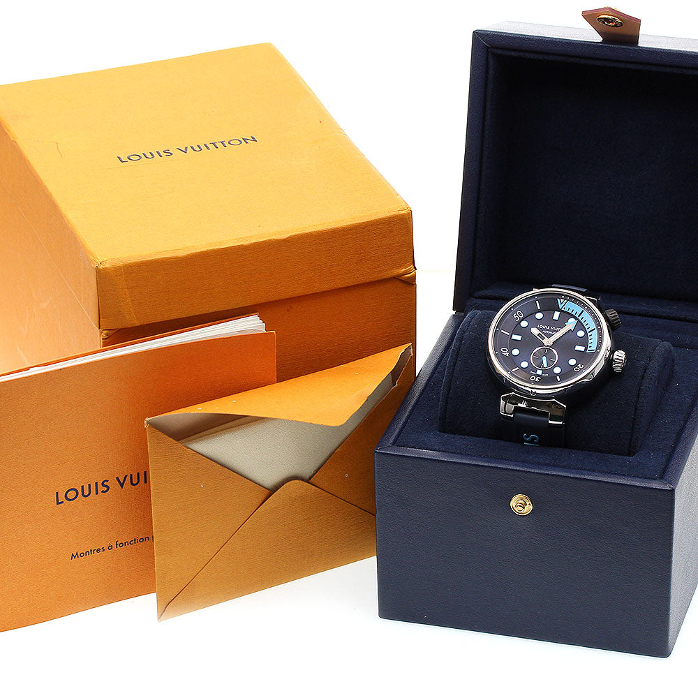 LOUIS VUITTON QA121 Tambour Street Diver Automatic Men's Watch Good Condition Box and Warranty Card Included