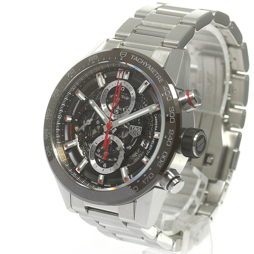 TAG HEUER CAR201U-0 Carrera Cal. Heuer 01 Chronograph Automatic Men's Watch Excellent Condition Box and Warranty Card Included