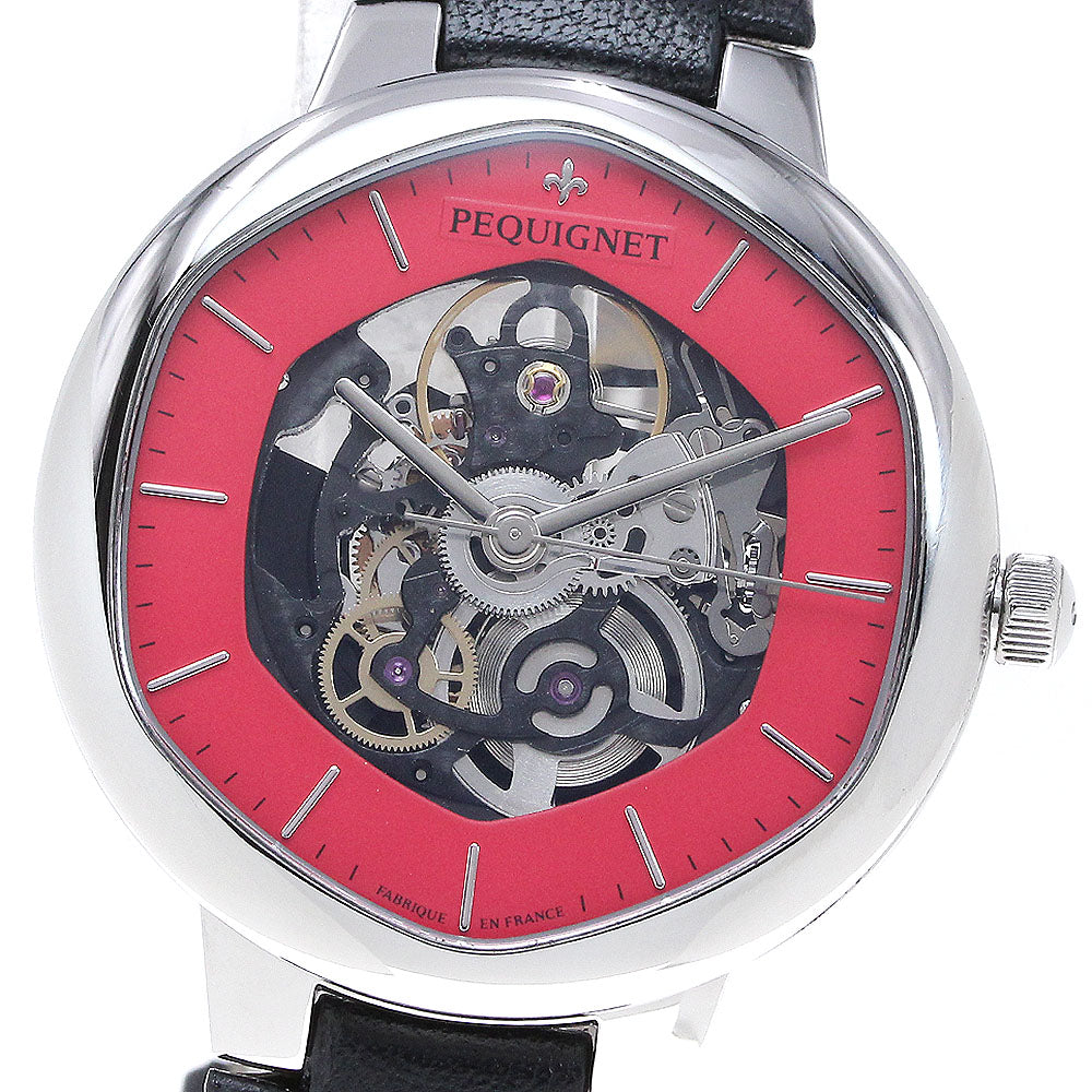Pequignet 4470463/SQ Hexagon Skeleton Automatic Men's Watch Good Condition Box and Warranty Card Included