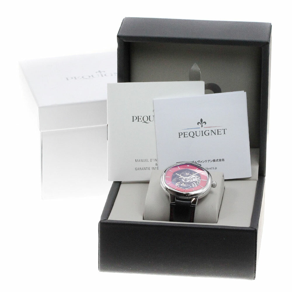 Pequignet 4470463/SQ Hexagon Skeleton Automatic Men's Watch Good Condition Box and Warranty Card Included