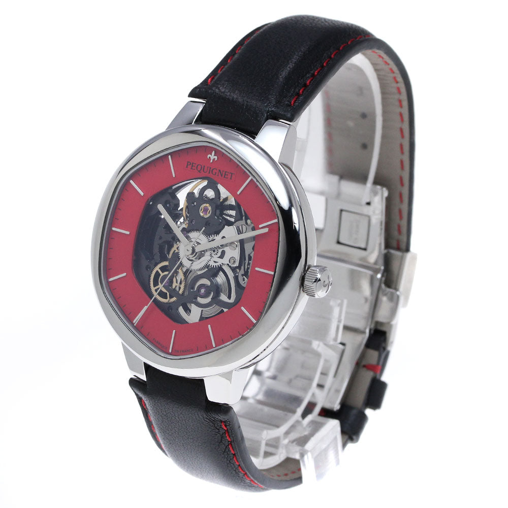 Pequignet 4470463/SQ Hexagon Skeleton Automatic Men's Watch Good Condition Box and Warranty Card Included