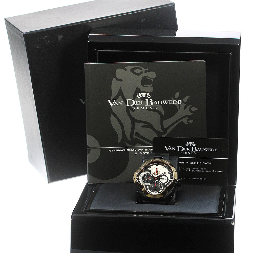VAN DER BAUWEDE 13180 Legend Rider Chronograph Automatic Men's Watch Good Condition Box and Warranty Card Included