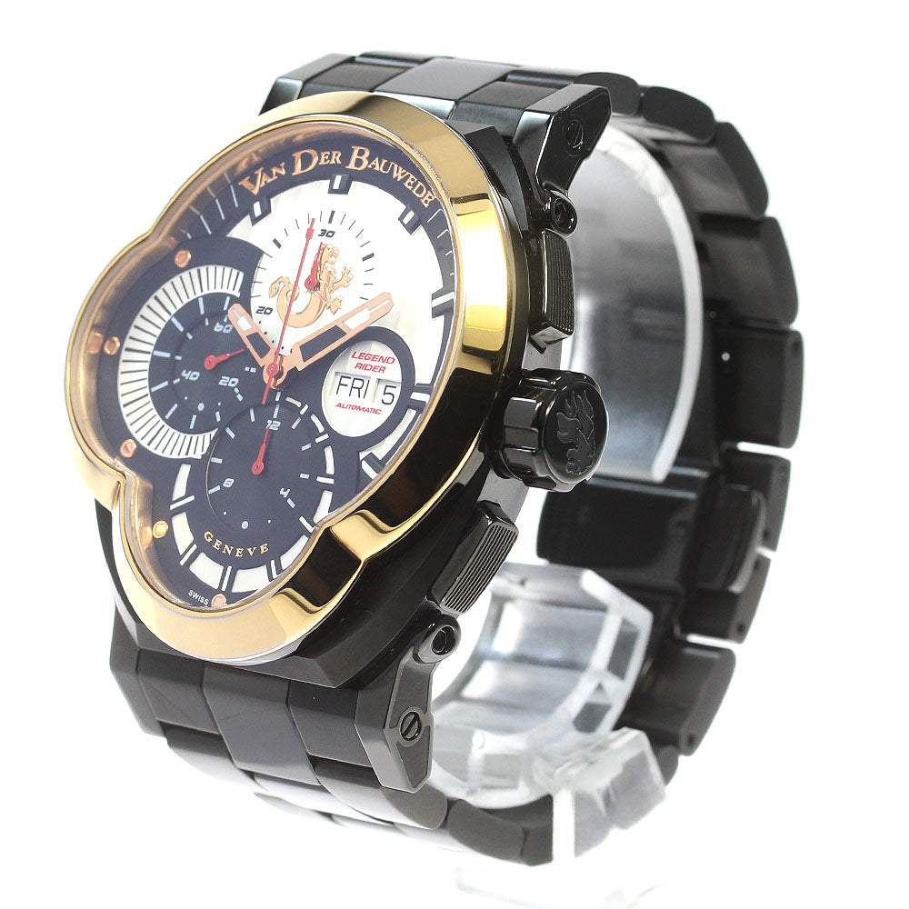 VAN DER BAUWEDE 13180 Legend Rider Chronograph Automatic Men's Watch Good Condition Box and Warranty Card Included
