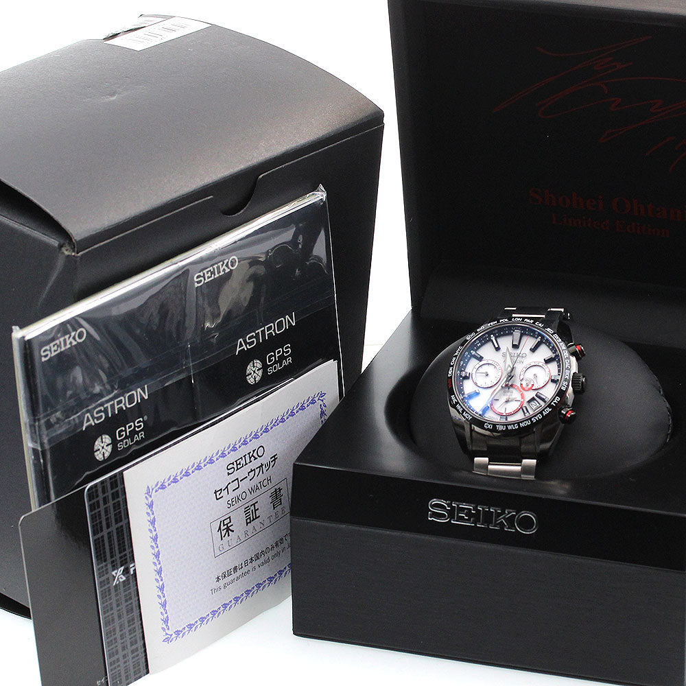 Seiko SBXC081/5X53-0BE0 Astron Shohei Ohtani Limited Edition Model Limited to 1700 pieces Solar-Powered Radio-Controlled Men's Watch Good Condition Box and Warranty Card Included
