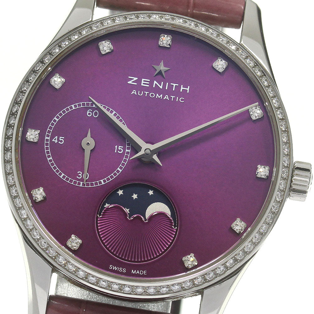 ZENITH 16.2310.692 Class Elite Ultra Thin Moon Phase Diamond Bezel Automatic Women's
