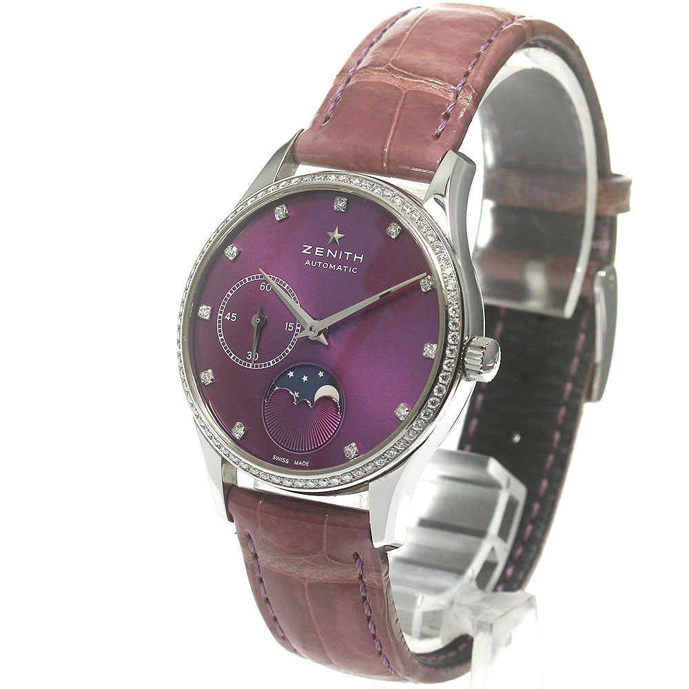 ZENITH 16.2310.692 Class Elite Ultra Thin Moon Phase Diamond Bezel Automatic Women's