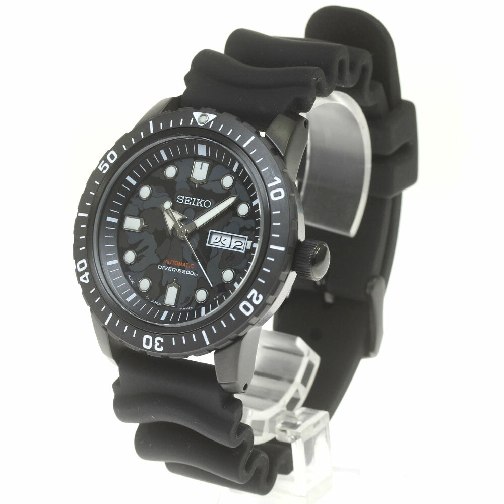 SEIKO 4R36-08K0/SZEL004 200m A Bathing Ape Japan Limited AT Men's Tire Excellent Condition Box and Warranty Card Included