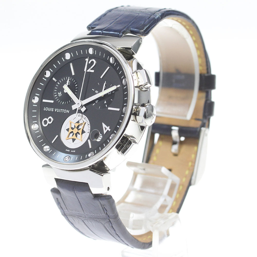 LOUIS VUITTON Q8D11 Tambour Moonstar GM Chronograph Quartz Men's Watch with Inner Box